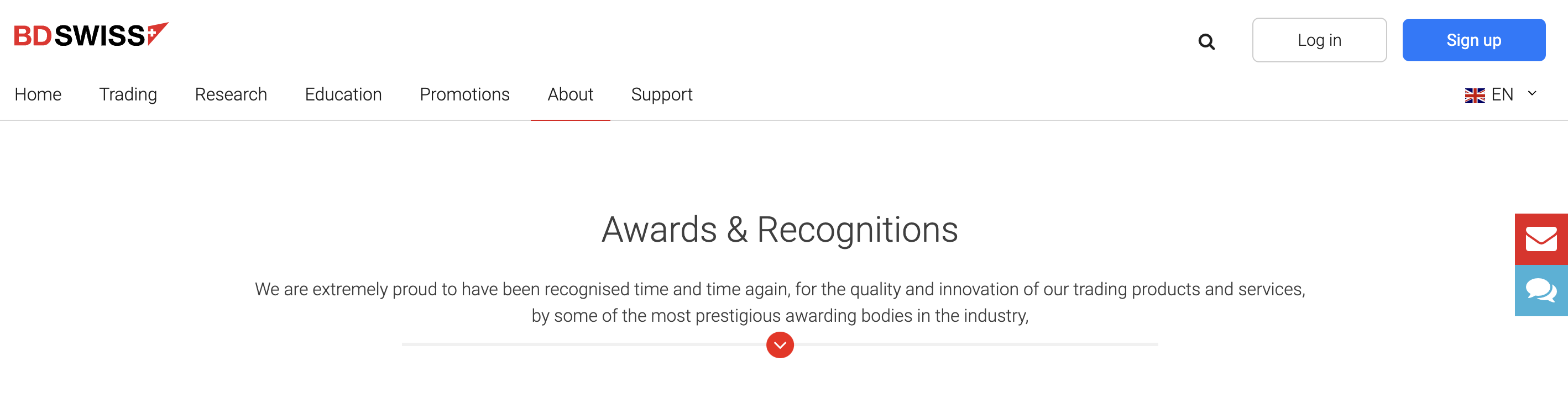 BDSwiss Awards and Recognition