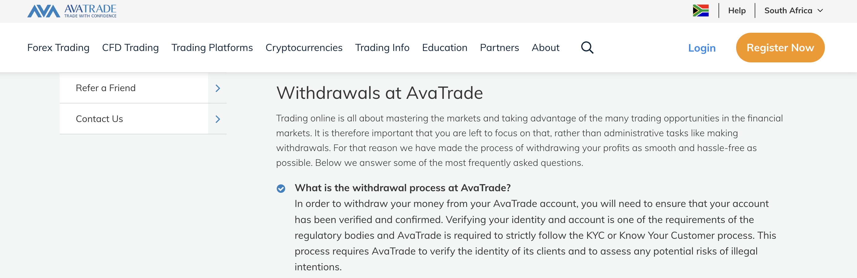 AvaTrade Deposit and Withdrawal Fees