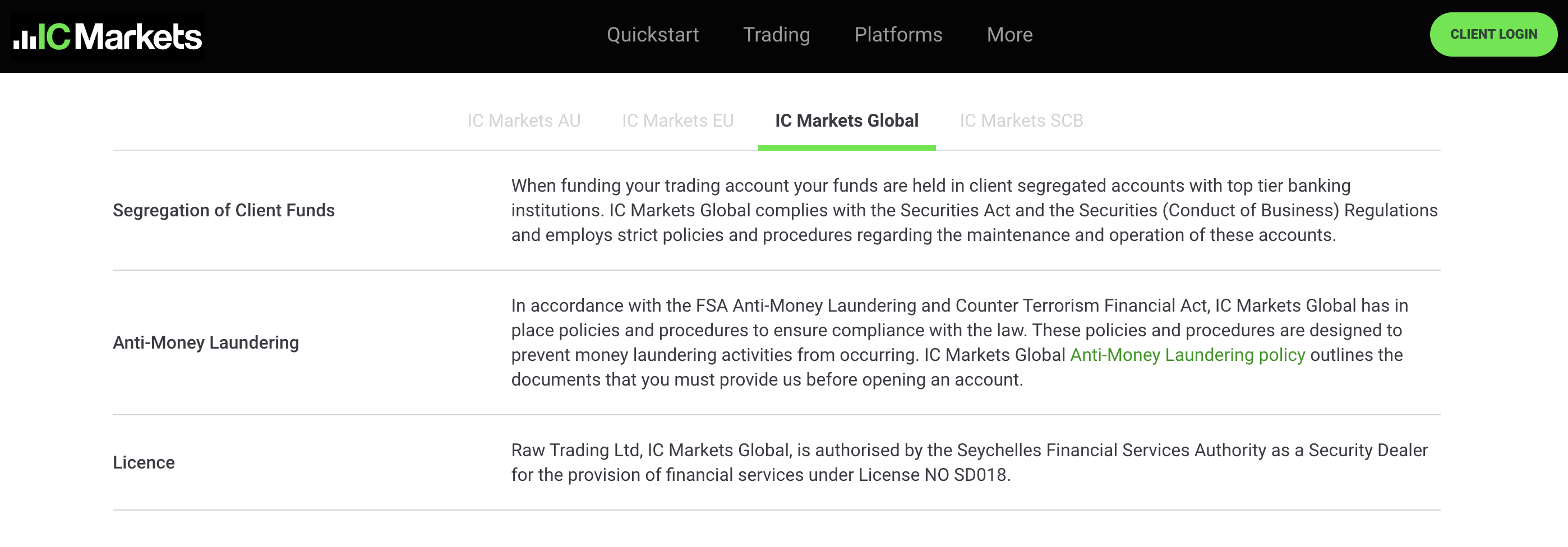 IC Markets Client Fund Security and Safety Features